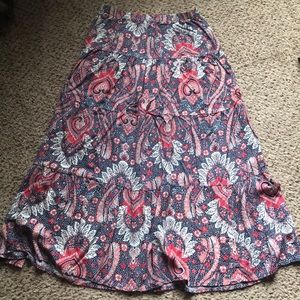 Paisley Print Maxi Skirt